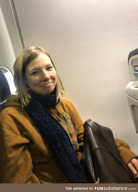 She traded me for the window seat before we got on the plane