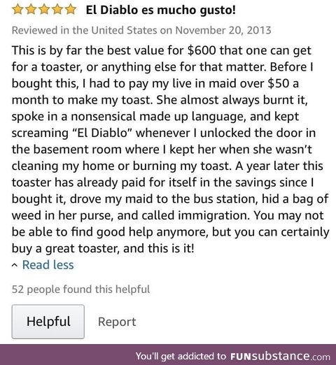 This review for a $600 toaster: