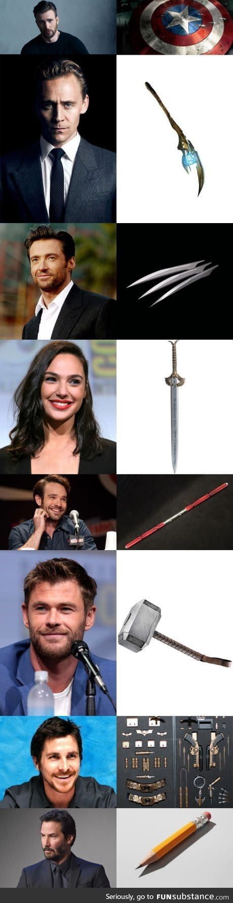 Some cool people and weapons they are deadly with.