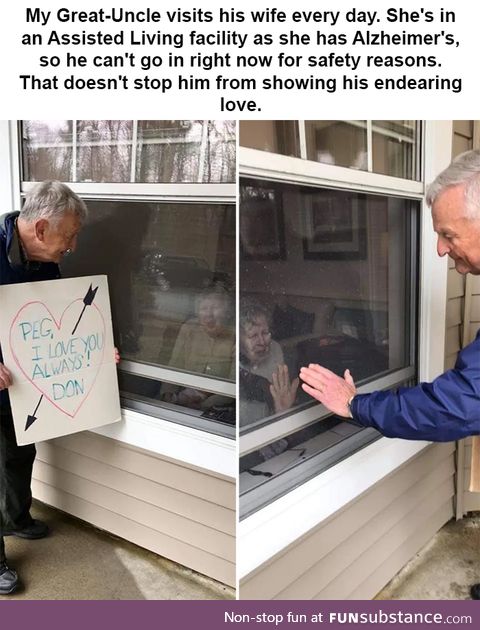 Visiting his wife with Alzheimers during Corona