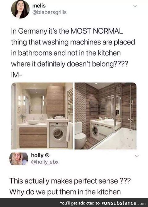 I really dont get this, who AND why the hell would someone have their washing machine in