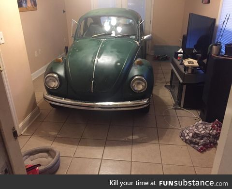 I found out that our Volkswagen fits in the den. Will see what the wife thinks when she