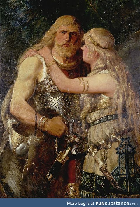 Arminius says goodbye to Thusnelda - Johannes Gehrts, Germany (1884)