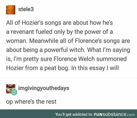 Florence and the Machine summoned Hozier