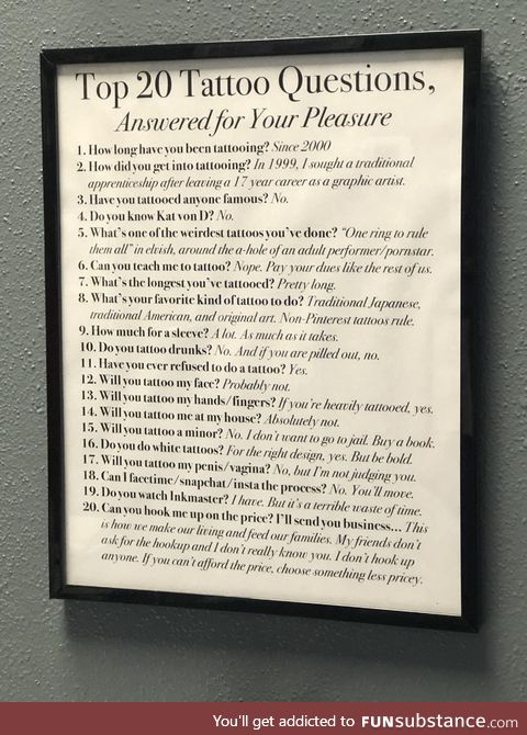 My tattoo artist added something new to his wall
