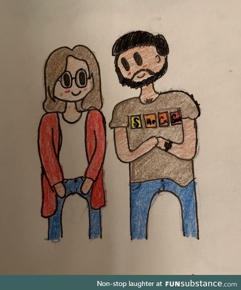 So I drew my bf and I instead of doing my work