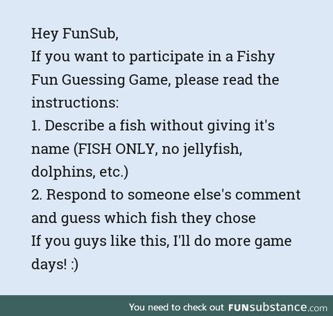 Fishy Fun Day #22: Guessing Game Edition