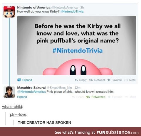 The creator has spoken! [Kirby's Original Name]