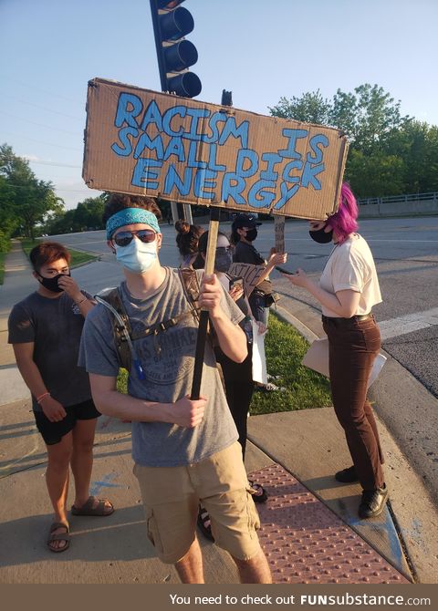 Bro just won at protesting racism