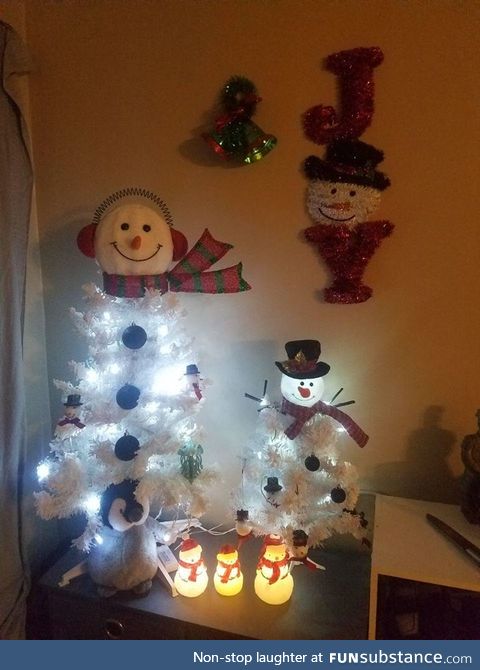 This is my Christmas Corner, I put it up during lockdown and decided I liked having it