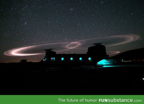 What happens when helicopter blades meets sand dust in the air