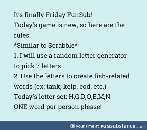 Fishy Fun Day #33: Scrabble Game Edition