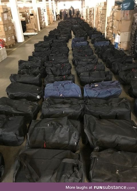 This is what 4.5 metric tons of cocaine in duffel bags looks like
