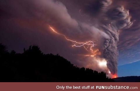 Smoke from a bushfire making lightning at Harrington, NSW Australia 8/11/19