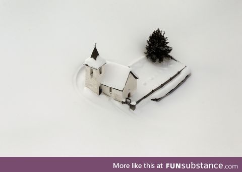 Snow covered church