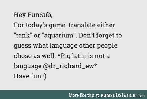 Fishy Fun Day #38: Language Game Edition