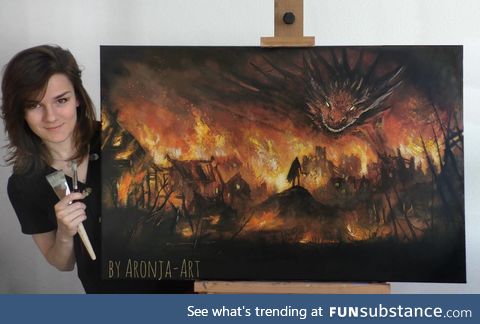 Just finished this Dragon-Painting last week "The Lord Of Fire"