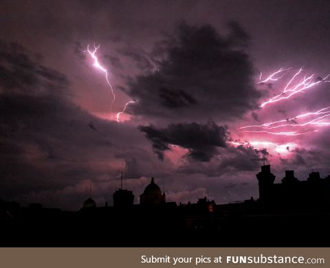 Spent far too long watching a storm from my bedroom window last night