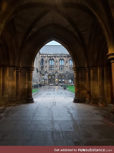 University of Glasgow, through the arch, January 2020