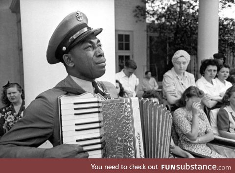Navy Chief Graham Jackson Sr playing at F.D.R's funeral procession - 1945