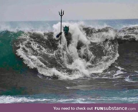 A Statue of Neptune when the tide comes in to the shore, makes for a phenomenal photograph