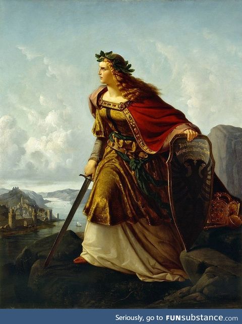 Germania at Watch on the Rhine by Lorenz Clasen (1860)