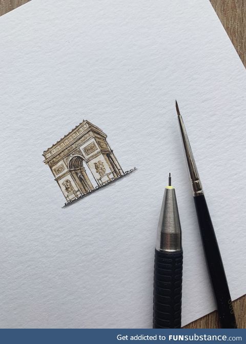 Painted this tiny Arc de Triomphe