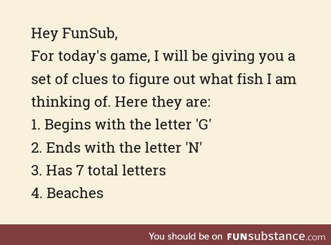 Fishy Fun Day #50: Guessing Game Edition