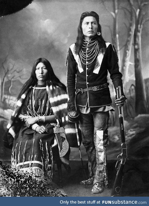 First Nations (Blackfoot - Siksika Nation) man and his wife - 1886