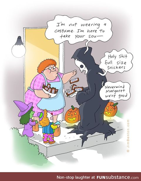 My cartoon gets posted a lot every Halloween. Guess I'll do it this year. ( for the