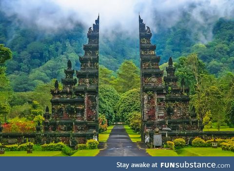 This stunning temple entrance in Bali, Indonesia