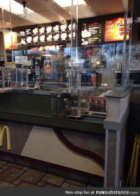 Bullet-proof McDonald’s in Detroit, Michigan, U.S.A