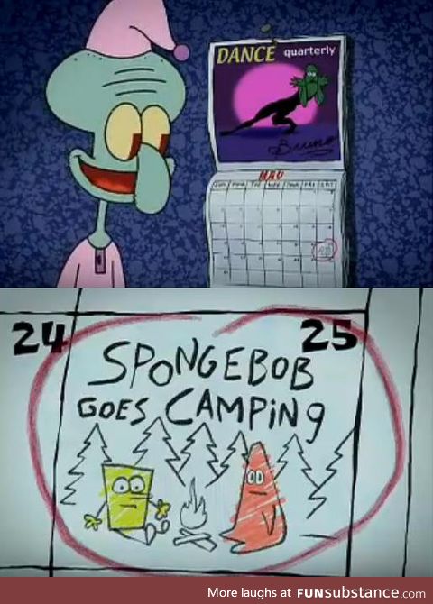 Today Squidward can finally relax!