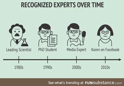 Recognized experts over time