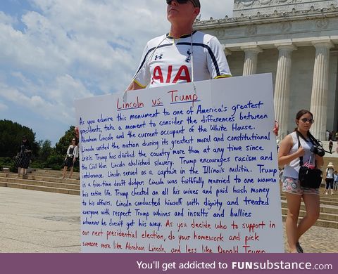 This gentleman outside the Lincoln Memorial during Rolling Thunder over Memorial Day