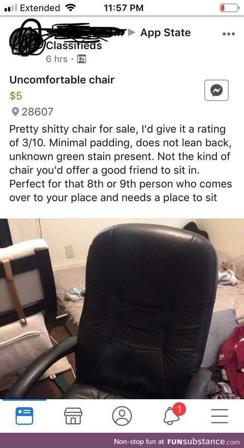 The kind of chair that’s perfect for the 9th person to come over