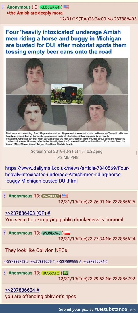 The amish use outdated character assets