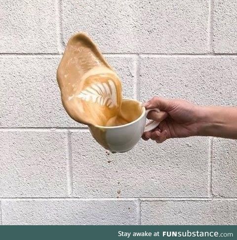 Amazing shot of spilling coffee