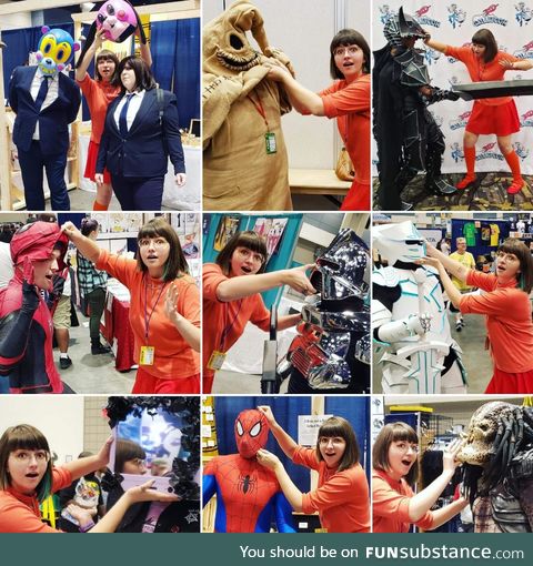 I was Velma at GalaxyCon, and so many amazing people played along as I "unmasked" their