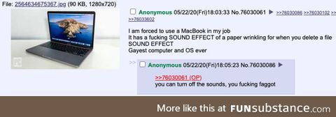 Anon doesn't like his MacBook