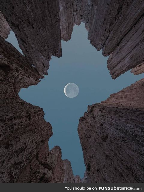 The moon at Cathedral Gorge