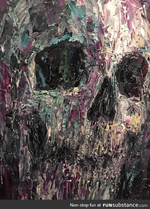 Texture of the paint on a skull I painted