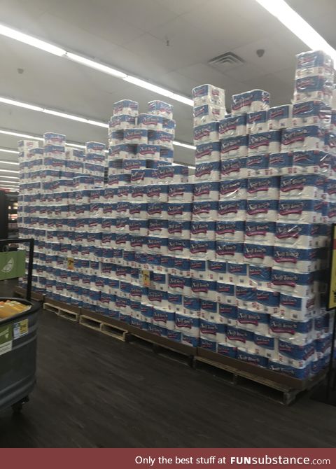 Someone was excited toilet paper was back... The stockers built a 12 foot castle