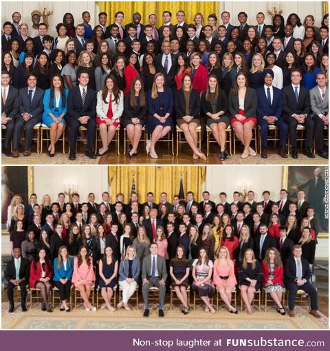 Diversity of the White House interns in the previous administration vs the current one