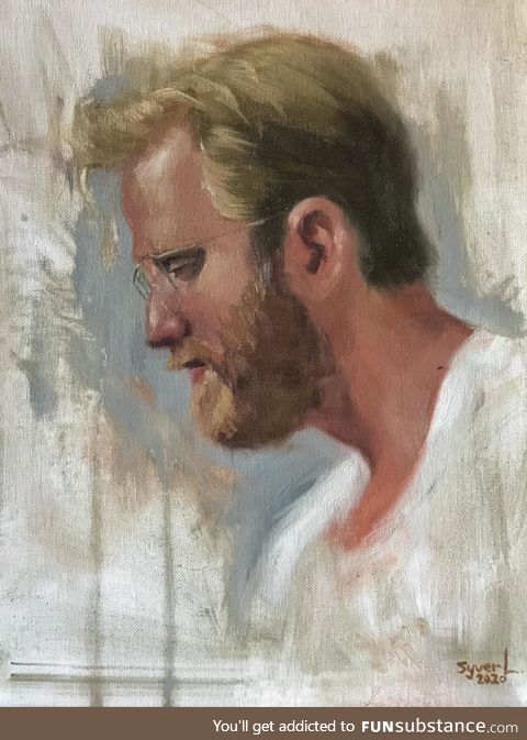 I painted my friend for his birthday