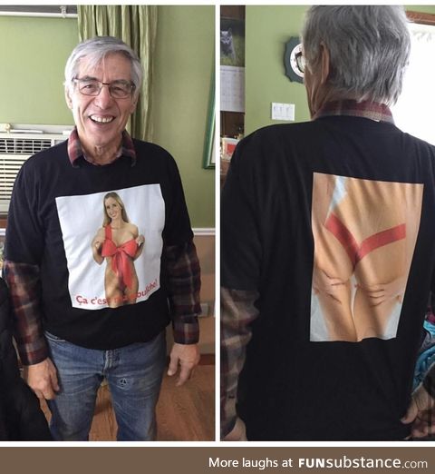 76 years old grandpa said he wanted his gift to be "surprising"