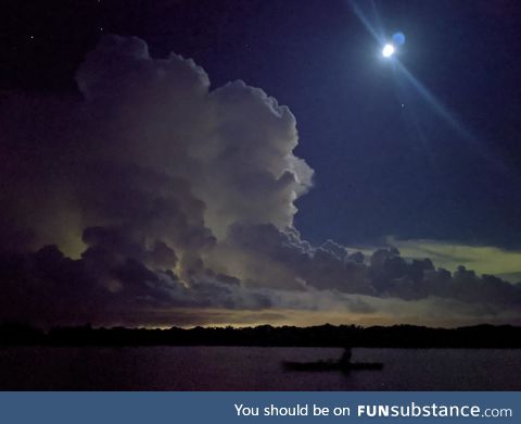 Out night kayaking for bioluminescence and I snapped this pic of my wife