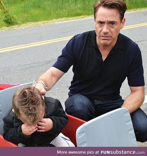 Kid starts crying because RDJ was not the real Iron Man