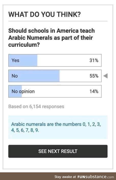 Murica don't want arabic numerals lol