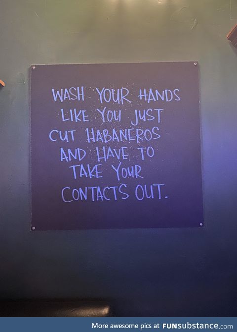 A sign at the local bar